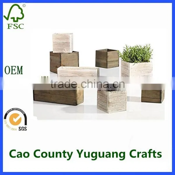 Yuguang Crafts Rustic Wooden Box for Flowers Wooden Planter Crates photo-4