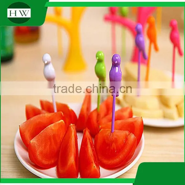 Eco Plastic Tableware Kid Cartoon Tree Birdie Fruit Fork Set photo-2