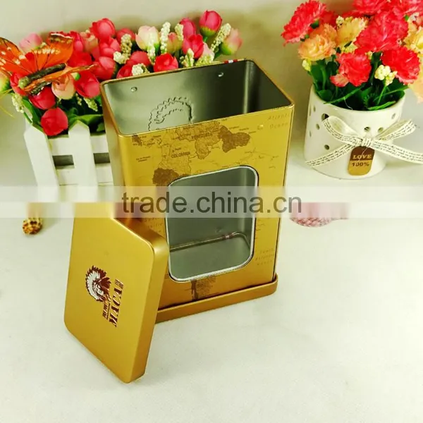 Wholesale Classical Style Airtight Rectangular Coffee Storage Tins photo-6