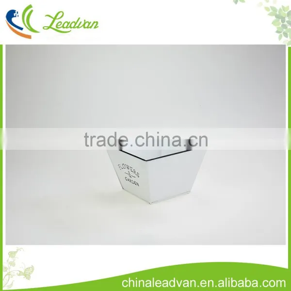 Indoor Funiture and Home Decor White Metal Square-shaped Flower Pots photo-4