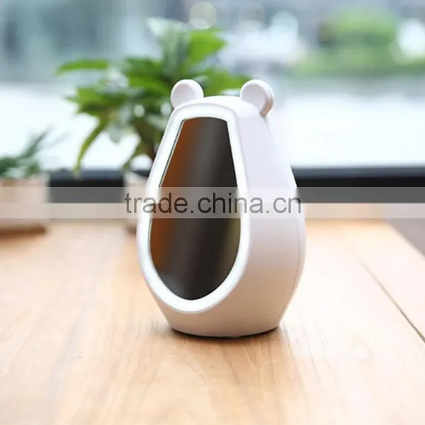 Simple Fashion Multi-functional Cute Bear Desk Clock With Mirror/LED Back Light/Bluetooth Speaker/Temperature Digital Clock photo-5
