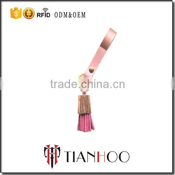 Colorful Leather Fringe Keychain Purse Charm Twister Tassel Key Holder photo-6
