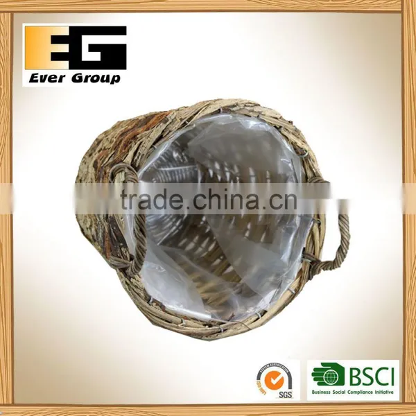 Handle Natural Plant Weaving Flowerpot photo-5