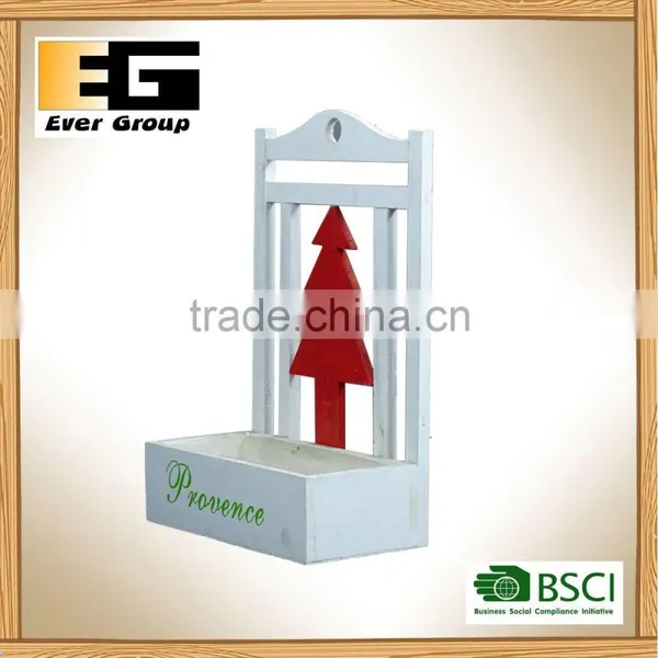 Christmas Tree Garden Planter Backrest Wooden Wall Hanging Flower Pot photo-5