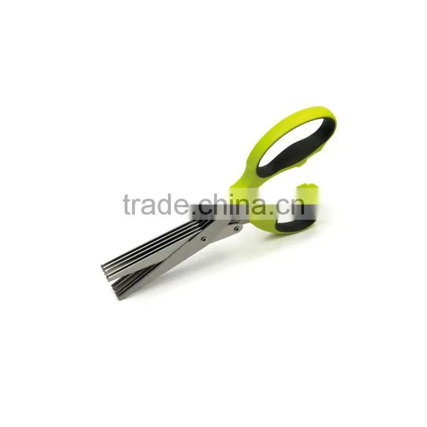 B2615 5 Layers of Blades Stainless Steel Herb Scissors With Soft Handle photo-3