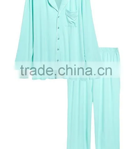 Custom Loungewear European Fashion Ladies Satin Pajamas Sets Long Trousers and Long Sleeved Buttoned Shirt photo-4