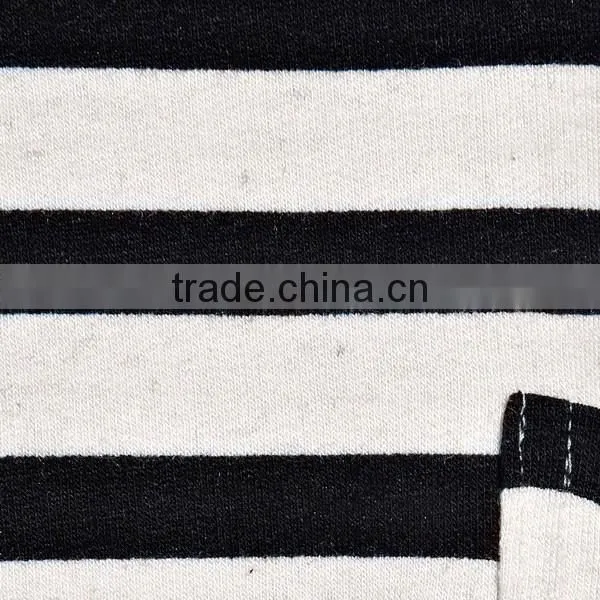 Shenzhen Winner Clothing Fashion Knitting3/4 Sleeve Black White Stipe T-shirt Manufacturer photo-5