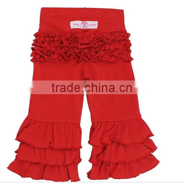 Wholesale New Style Boutique Design Kids Girls Capri Ruffle Pants Clothig photo-2