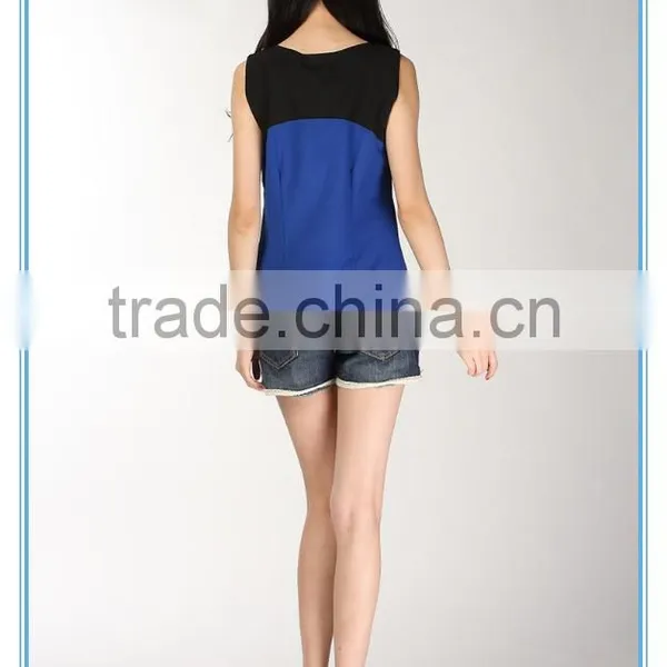 Summer New Style Sleeveless Contrast Color Tank Top for Women photo-3