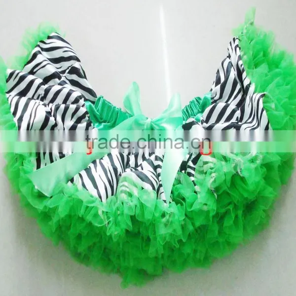Wholesale Girls Zebra Pettiskirt With Hot Pink Chiffon and Bowknot,girls Fashion Tutu Skirt photo-5