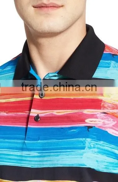 Mgoo Fashion Custom Made Design Colorful Men Stripe Polo Shirt With Short Sleeve Casual Outwear With American Sizes photo-5