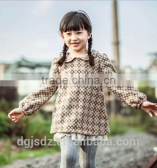Long Sleeves Cute Doll Round Neck Frock for Girls Frozen Dresses for Kids Girls