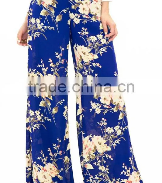 Hot Sell Women Summer Baggy Pants Thai Floral Comfy Yoga Beach Wide Leg Straight Sweat Pants Bolo Gypsy Harem Pants
