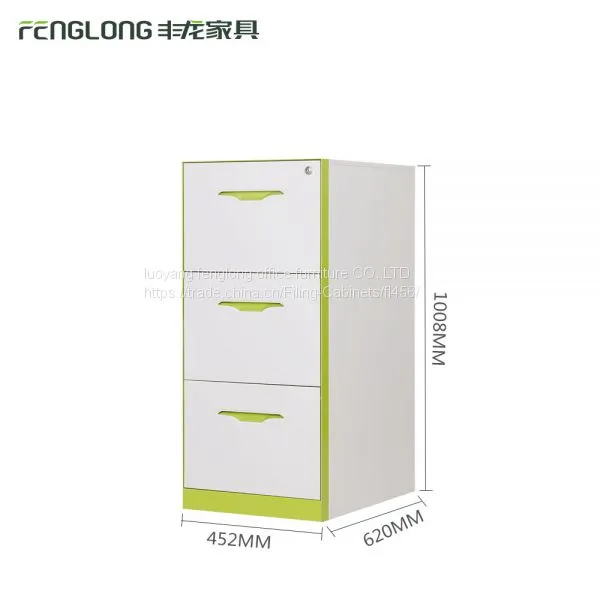 Steel Office Furniture Knock Down High Quality Luoyang Office Metal 3 Drawer File Cabinet photo-2