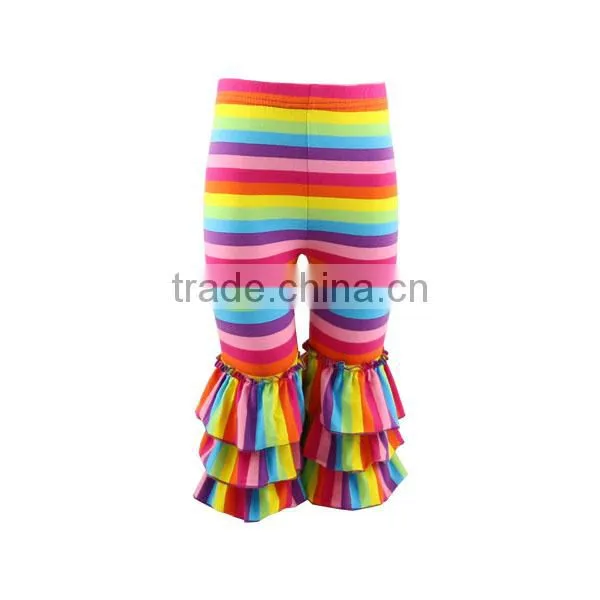 2017 Spring Fashion Valentine's Day Icing Pants Wholesale Cotton Triple Ruffle Baby Leggings Pants photo-5