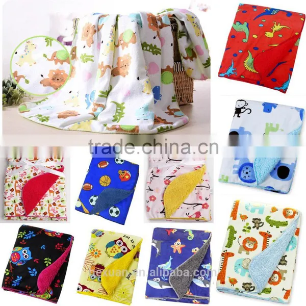 Double Polar Fleece Blanket Baby Blanket Gift Set Many Designs You Can Choose photo-4