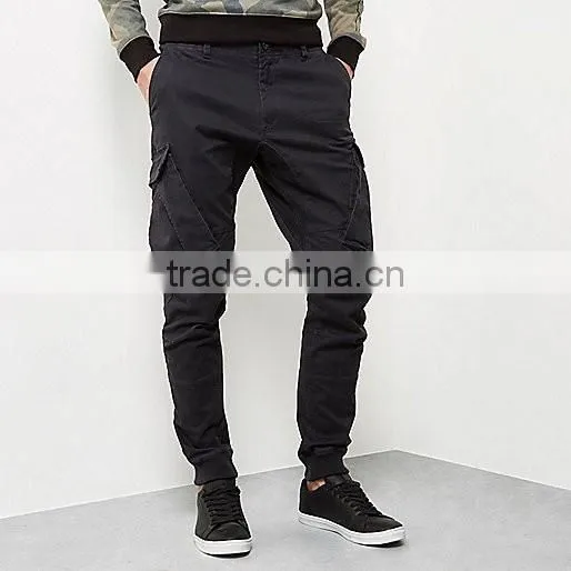 Men's Black Cargo Tapered Joggers photo-2