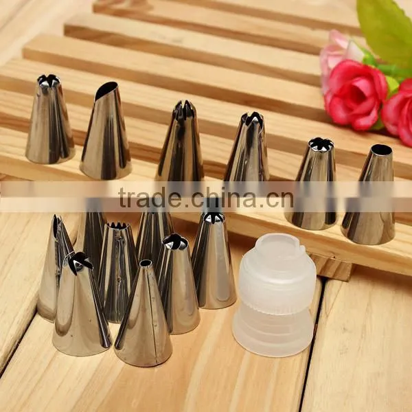 28pcs Nozzles Pastry Tube 1 Link Conversion Cake Cream Mounting Patterns Tool photo-2