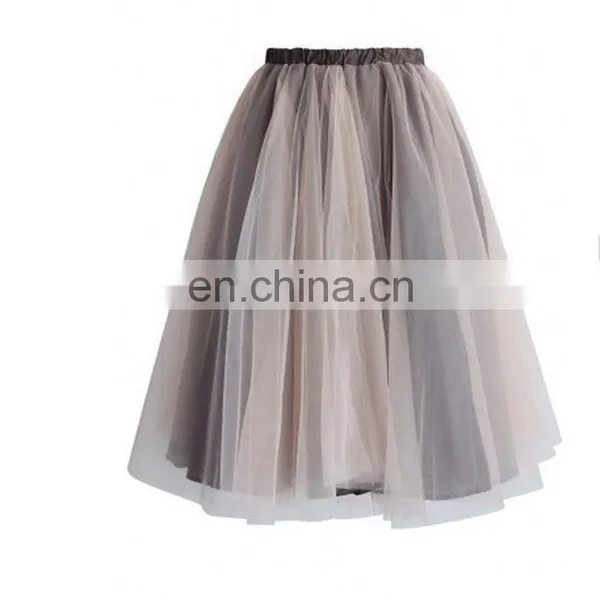 Mesh Tulle Skirt in Taupe photo-3