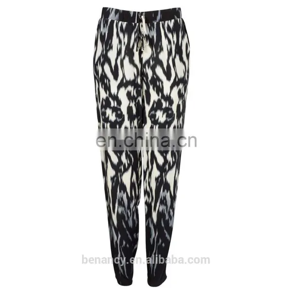 Wholesale Ladies Baggy Printed Rayon Woven Trouser Long Pants photo-3