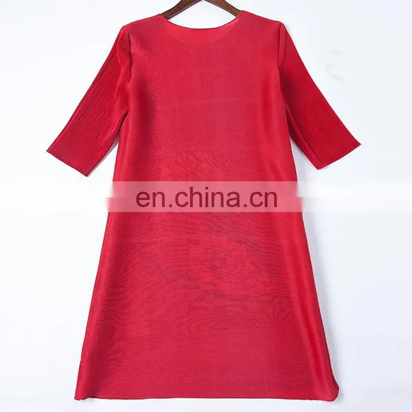 2017 Prints Flower Ladies Fashion Pleated Women Clothes Ladies Dress photo-6