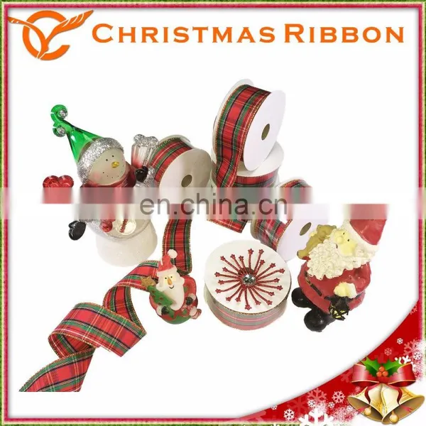 Plaid Grosgrain Christmas Ribbon Fabric photo-4