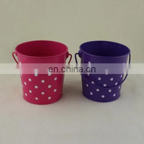 Small Colorful Metal Pail With Handle photo-3