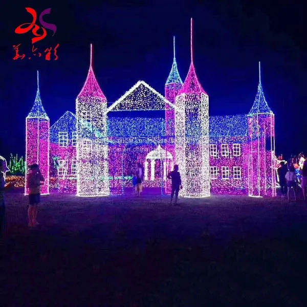 Huayicai Factory Sales Christmas Castle 3d Motif Lights for Holiday Decorations
