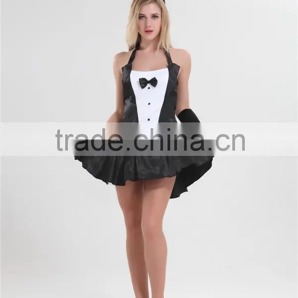 2016 Wholesale Adult Cosplay Sexy Bunny Costume Black Dress Fancing Costume photo-2