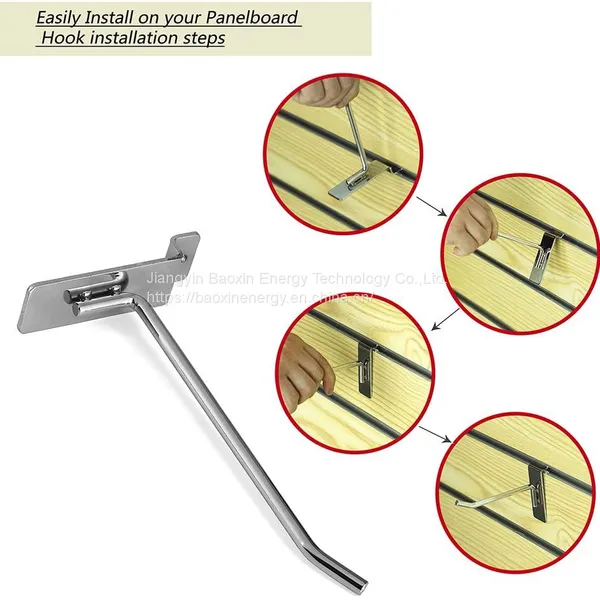 Slatwall Panel Hook Heavy Duty Commercial Metal Hooks for Garage Shop Retail Display photo-5