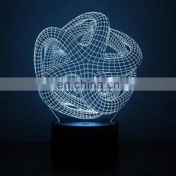 Plastic Abs Base Usb 3d Acrylic Illusion Led Night Lamp photo-3