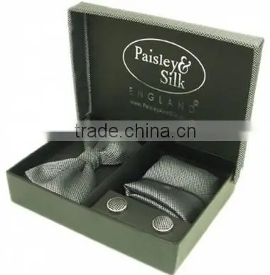 Plain Black Paper Gift Box With Stamped Logo, Paper Gift Box for Bow Tie Packaging photo-3