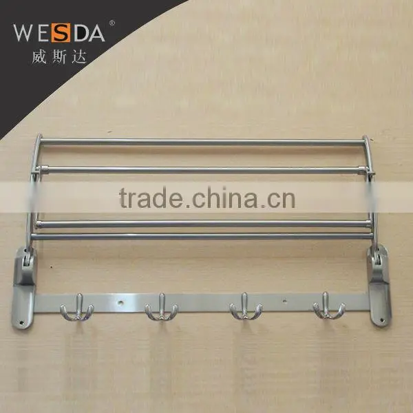 Wesda 90 Degree Rotation Hot Sale Stainless Bathroom Accessories Towel Shelf. 163 photo-2