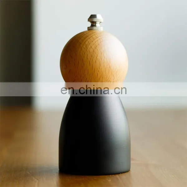 Manufacturing 2022 Wooden Kitchen Table Black Machine Stainless Steel Mill Manual Salt Pepper Grinder photo-4