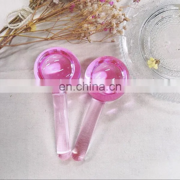 Hot Selling Facial Massage Roller Magic Beauty Products Glass Ice Globe With Sequin For Massage Anti Aging