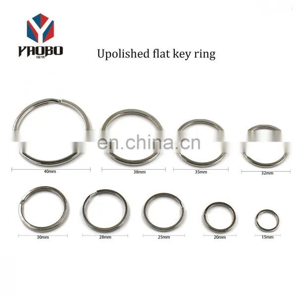 Good Quality Metal Custom Keychain Flat Split Key Ring With Chain For Anywhere photo-3