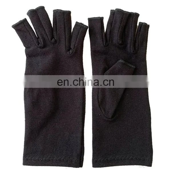 Wholesale Therapeutic Copper Joint Fingerless Pain Relief Hand Wrist Compression Arthritis Gloves photo-3