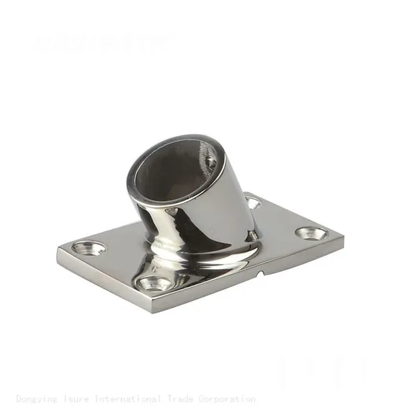 ISURE MARINE 316 Stainless Steel 1inch 60 Degree Boat Hand Rail Fitting Rectangular Stanchion Base