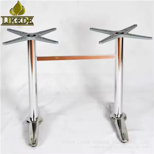 Hot Sale Low Price Double Legs Steel Pipe Table Base 304# Stainless Steel Table Frame photo-3