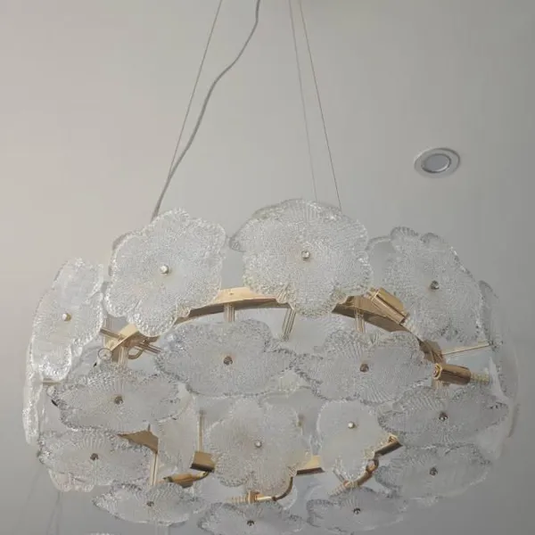 Artdecolite Floral Italian Murano Glass Sputnik Chandelier Vintage Modern photo-5