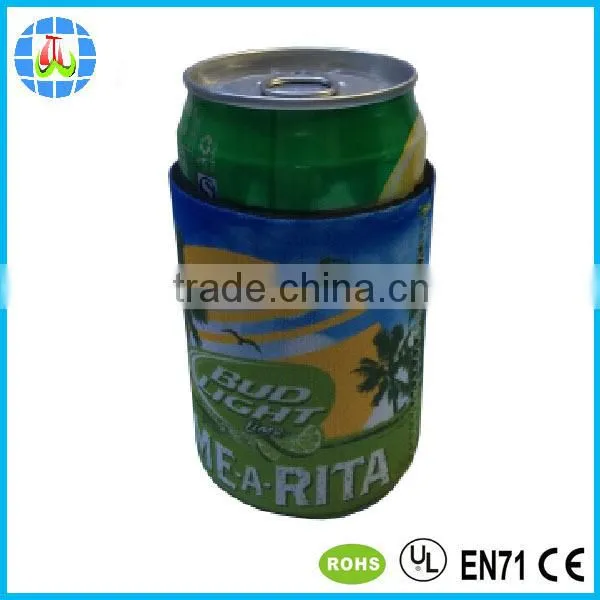 Green Neoprene Tube Can Cooler With Silk Screen Printing Logo photo-3