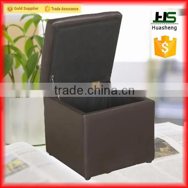 Storage Leather Ottoman Pouf photo-6