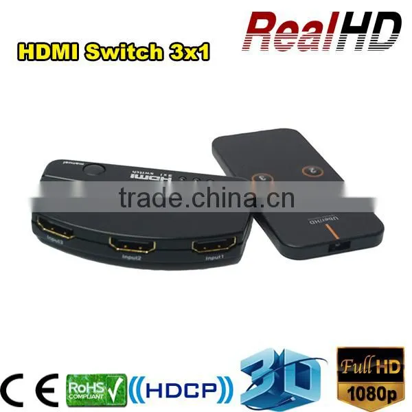 2016 China Good Sales Mini Switcher 3X1 HDMI Switcher Support V1.3 photo-2