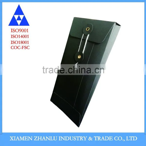 Custom Black Kraft Gusset Envelope With String Closure photo-2