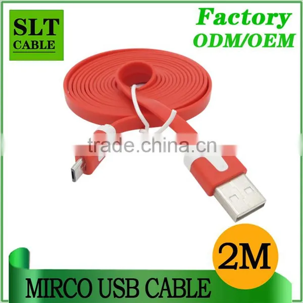 SLT Factory Direct 2M Flat Two Sided Multi Charger Data Cable For Android Phone photo-3