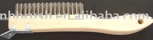 Scratch Steel Wire Brush With Wooden Handle