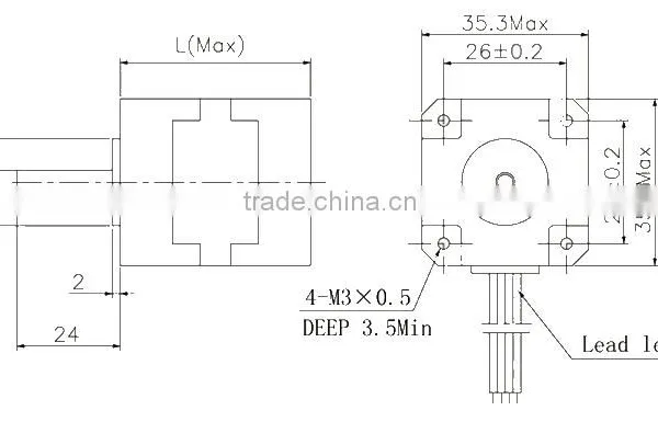 35BYG 4 Pin 2phase Hybrid Step Motor for Monitoring Equipment photo-3