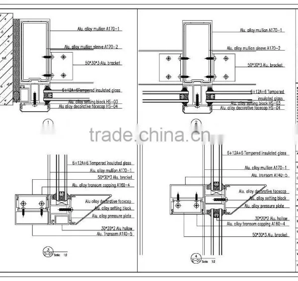 Powder Coating,anodized and PVDF Aluminum Curtain Wall photo-6