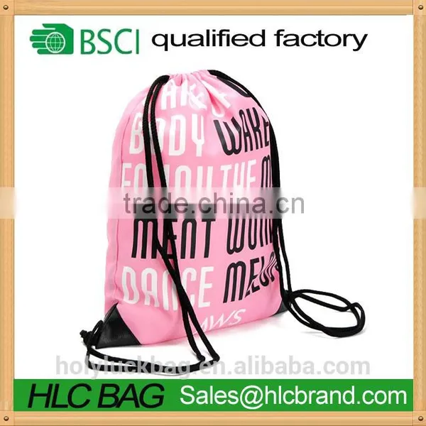 Customized Logo Branded Promotional Drawstring Bag With Leather photo-3
