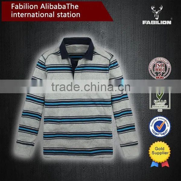 2016 OEM Wholesale China Men's Fashion Color Stripe for Softextile Polo Shirt photo-4